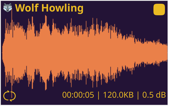 Sound panel with loop indicator