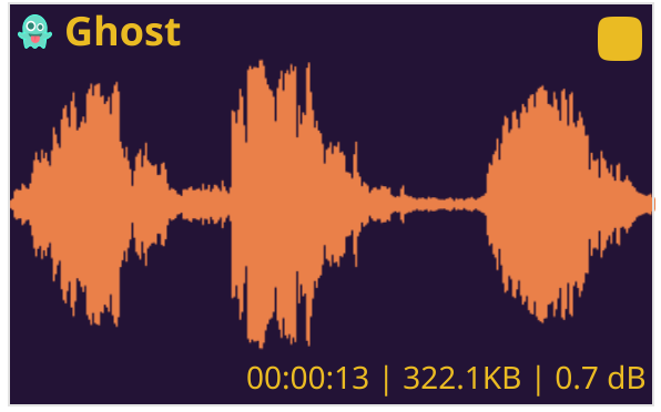 Sound panel in stopped state