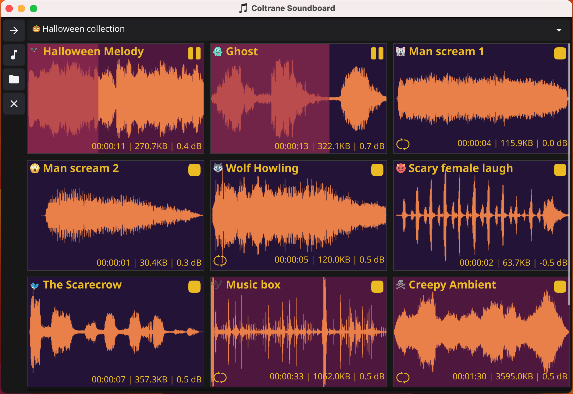 Application in dark theme